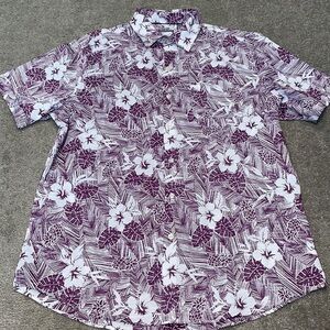 Men’s Van Heusen Air Classic Fit Button Down Cotton Collared Floral Dress Shirt